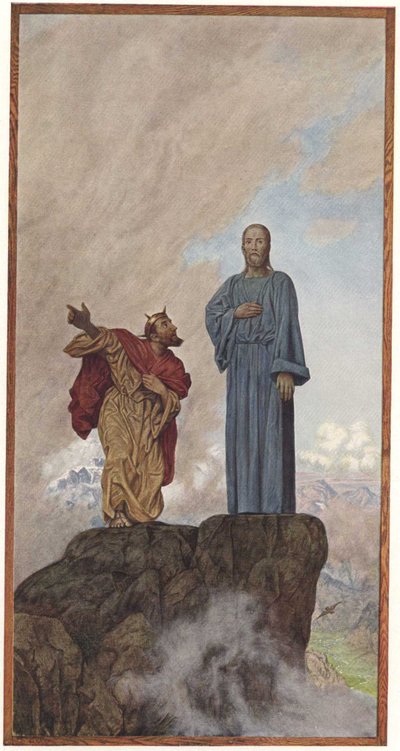 Verleiding op de berg door Hans Thoma